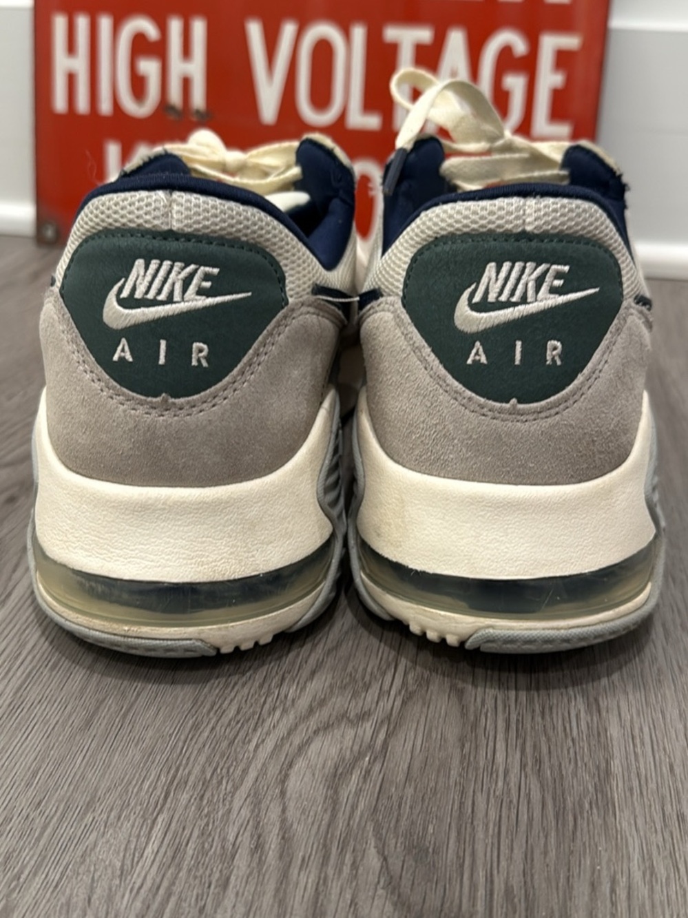 Nike Air Max Excee Men's Neutral Beige and Navy Sneakers - Picture 5 of 7